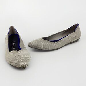 Rothy's The Point Grey Flax Birdseye Ballet Slip On Flats Women's Size 8